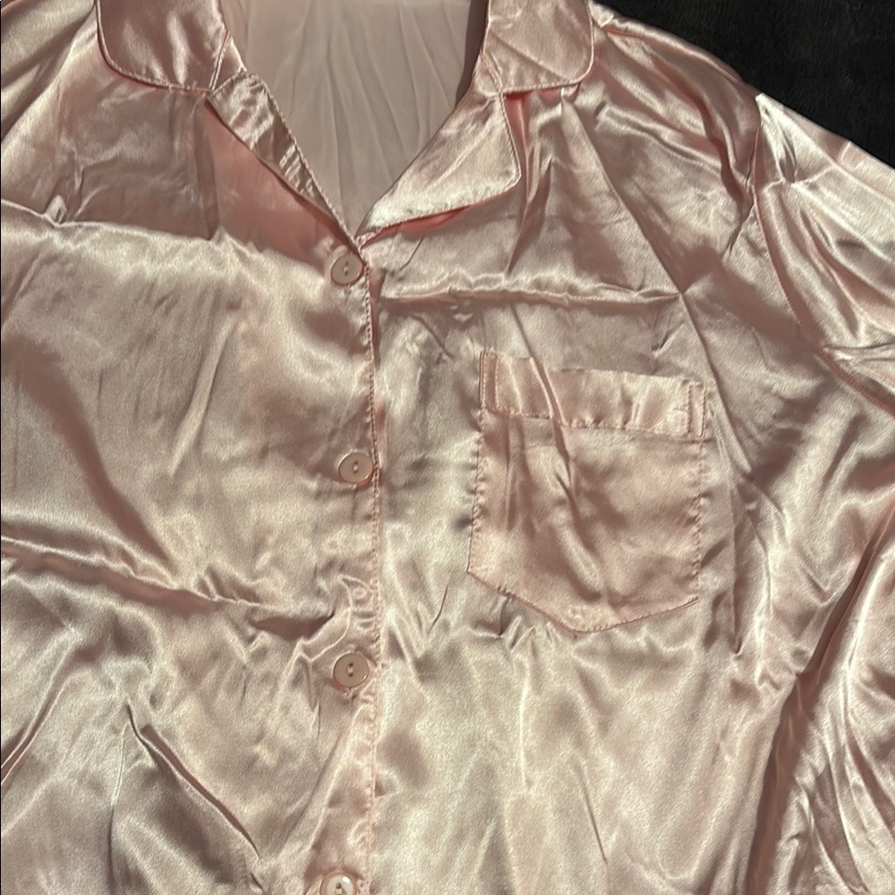Pink Satin Pajama Set - Picture 5 of 8